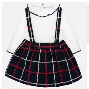 Plaid dungaree set